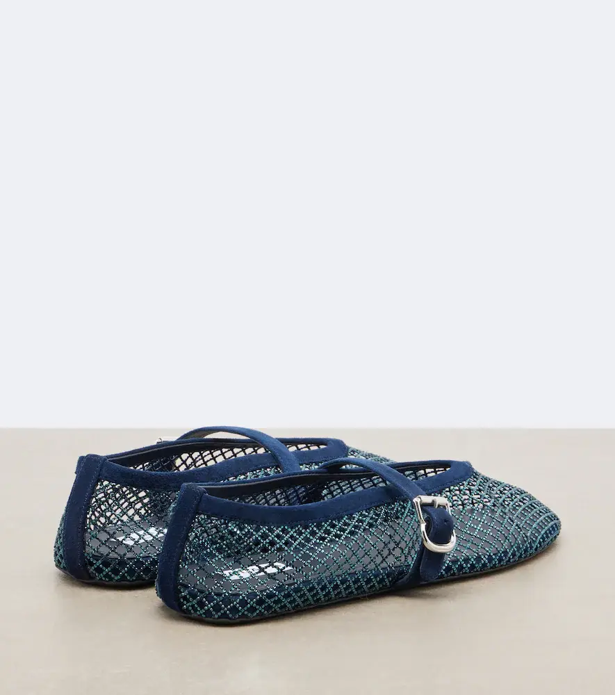 Alaïa Alaïa Embellished suede-trimmed flats | Thumbnail 2