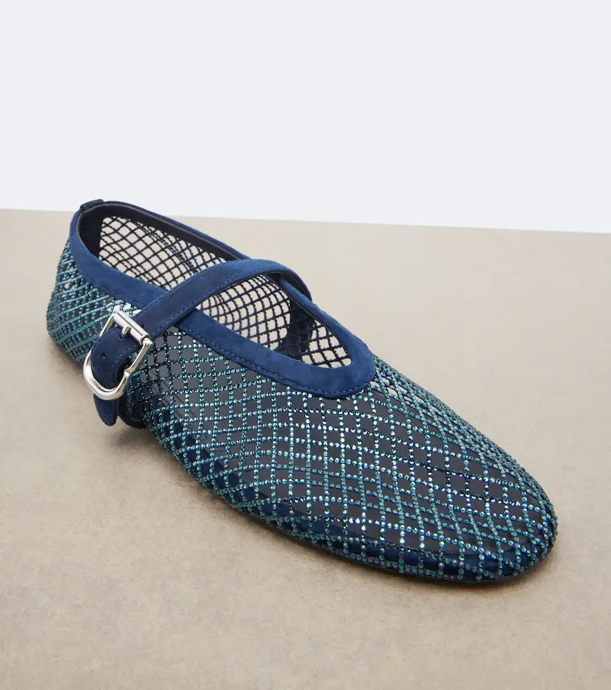 Alaïa Alaïa Embellished suede-trimmed flats | Thumbnail 3