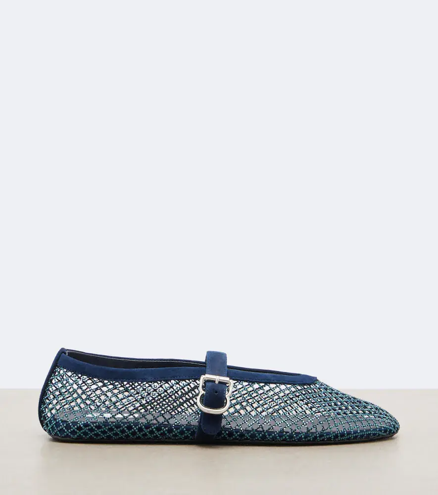 Alaïa Alaïa Embellished suede-trimmed flats | Thumbnail 4