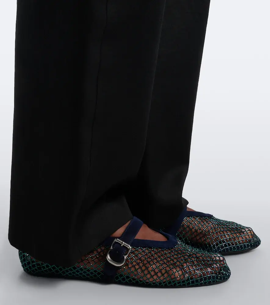 Alaïa Alaïa Embellished suede-trimmed flats | Thumbnail 5