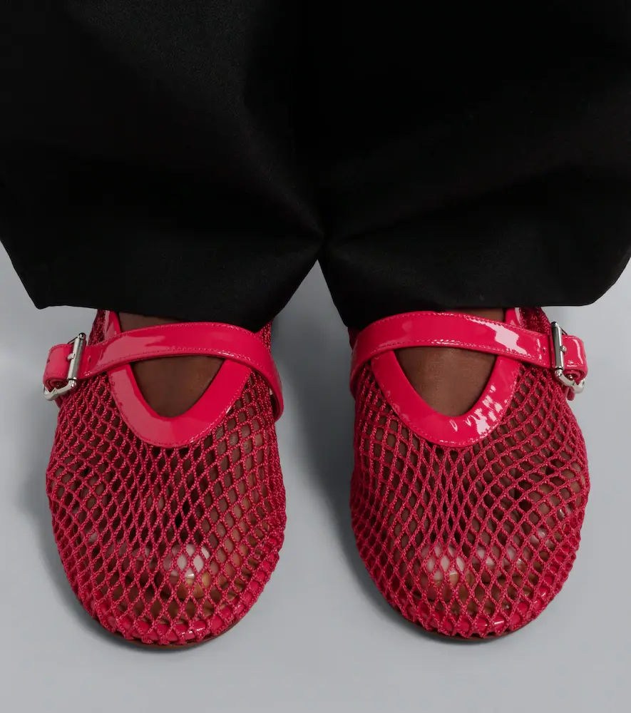 Alaïa Alaïa Leather-trimmed fishnet Mary Jane flats | Thumbnail 5 Alaïa Alaïa Leather-trimmed fishnet Mary Jane flats | Thumbnail 5