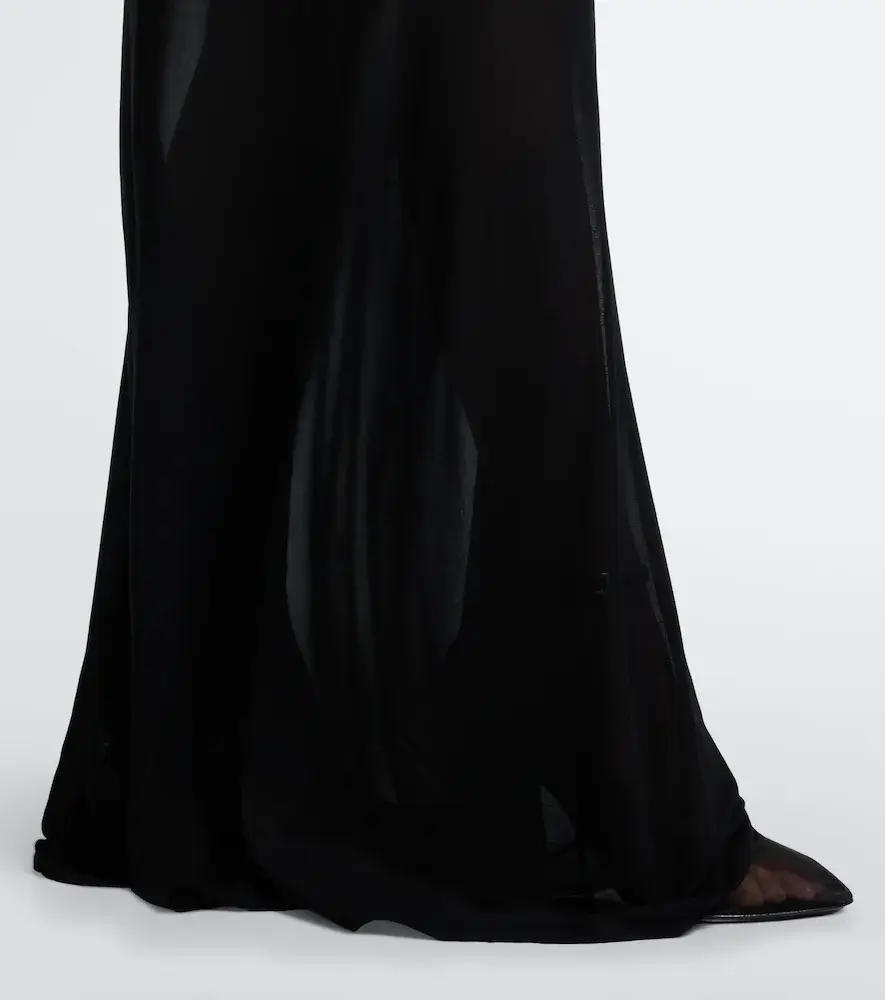 Alaïa Alaïa Strapless jersey and mesh maxi dress | Thumbnail 3 Alaïa Alaïa Strapless jersey and mesh maxi dress | Thumbnail 3