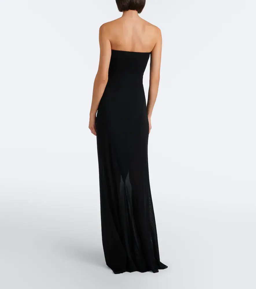 Alaïa Alaïa Strapless jersey and mesh maxi dress | Thumbnail 5 Alaïa Alaïa Strapless jersey and mesh maxi dress | Thumbnail 5