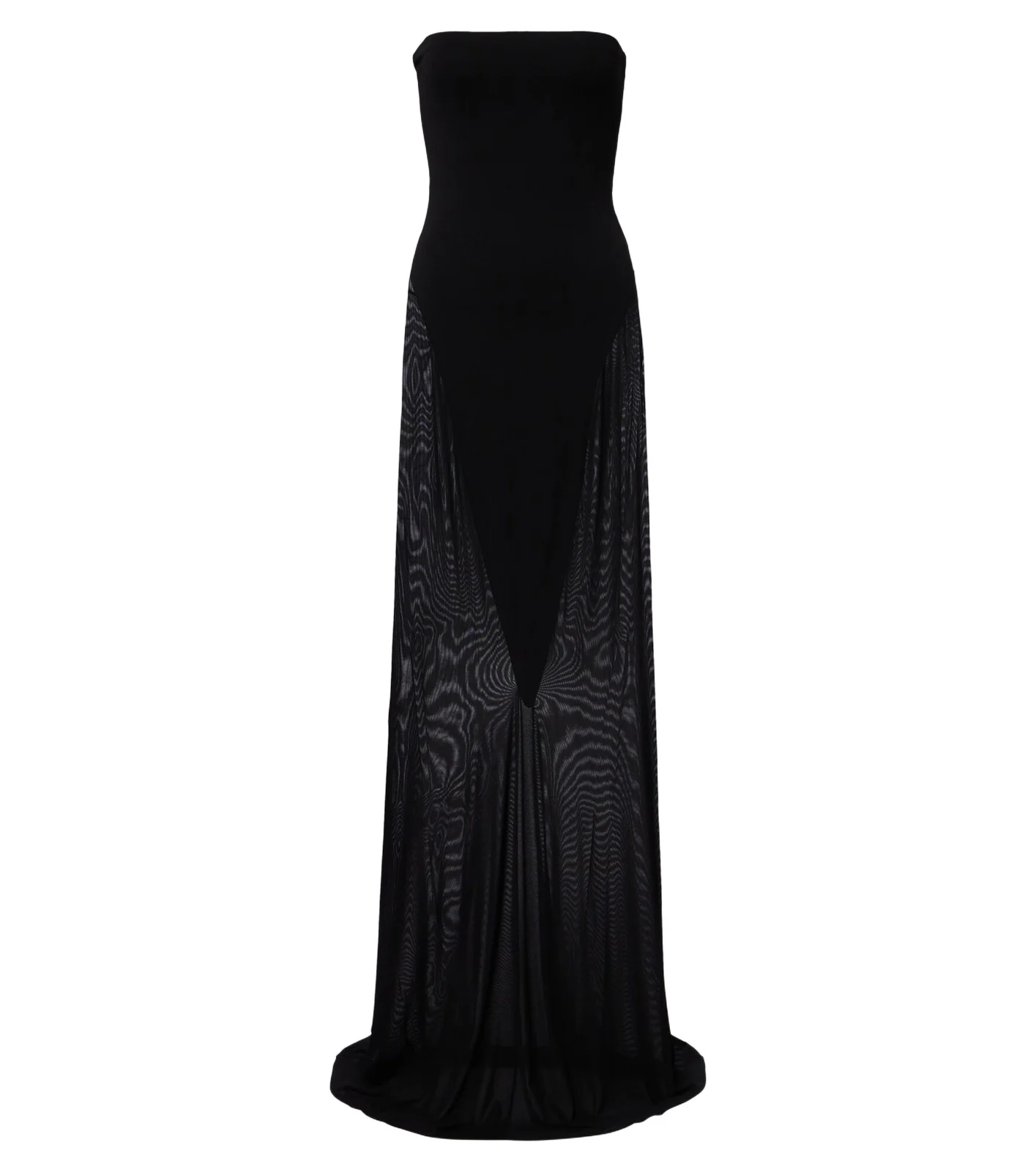 Alaïa Alaïa Strapless jersey and mesh maxi dress