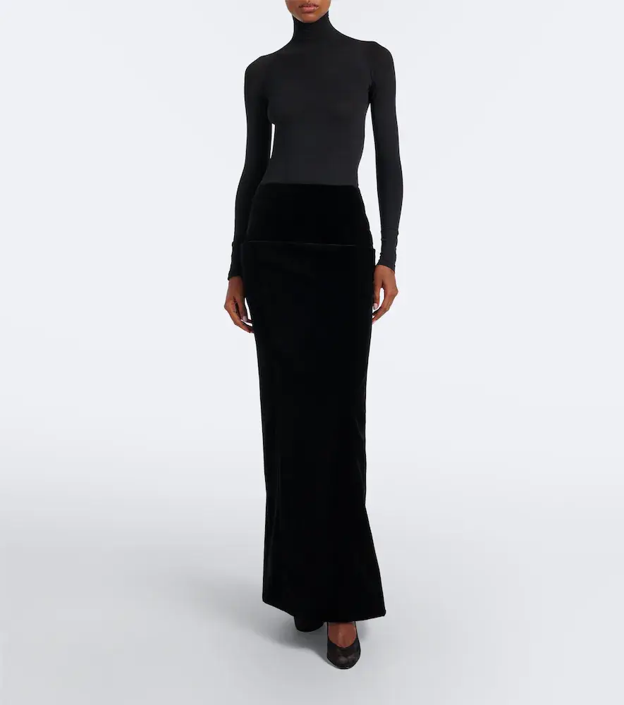 Alaïa Alaïa Cotton velvet maxi skirt | Thumbnail 6 Alaïa Alaïa Cotton velvet maxi skirt | Thumbnail 6
