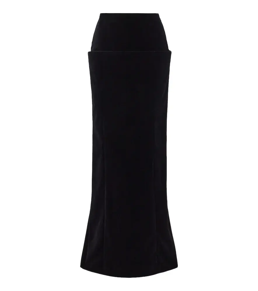 Alaïa Alaïa Cotton velvet maxi skirt | Image 1 Alaïa Alaïa Cotton velvet maxi skirt | Image 1