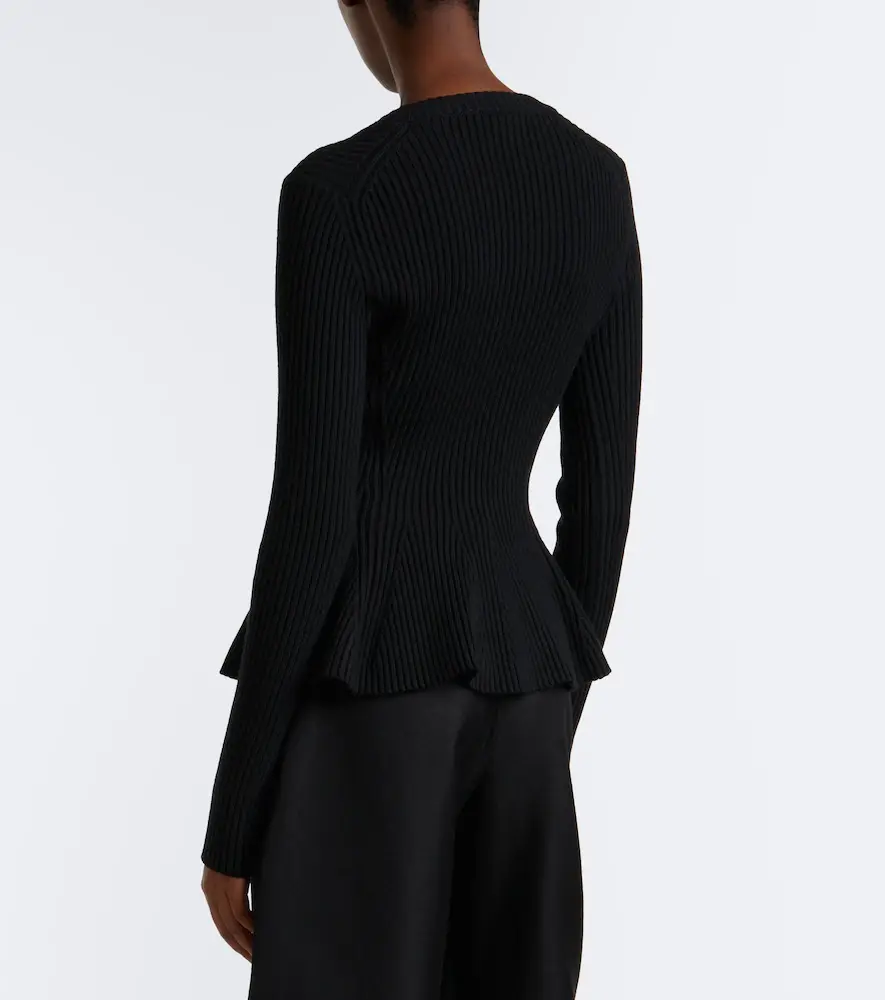 Alaïa Alaïa Peplum wool-blend top | Thumbnail 2 Alaïa Alaïa Peplum wool-blend top | Thumbnail 2