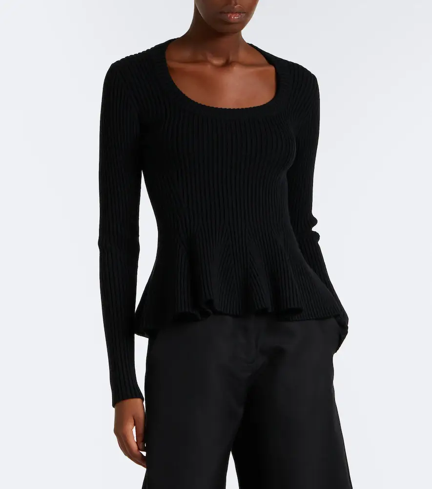 Alaïa Alaïa Peplum wool-blend top | Thumbnail 3 Alaïa Alaïa Peplum wool-blend top | Thumbnail 3