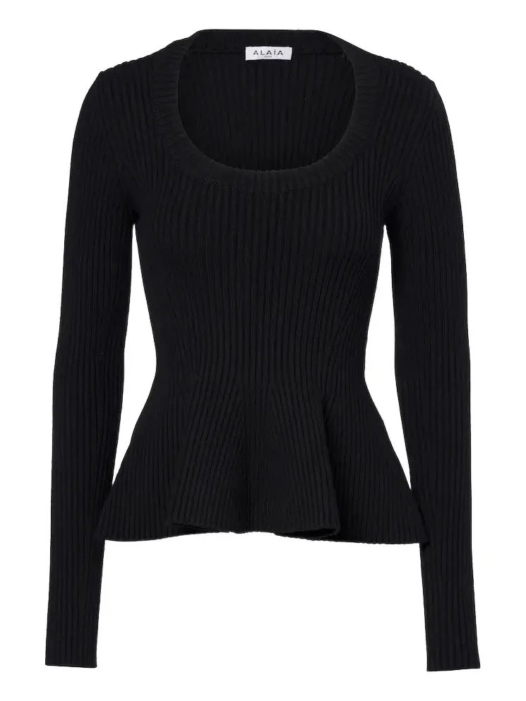 Alaïa Peplum wool-blend top Alaïa Peplum wool-blend top