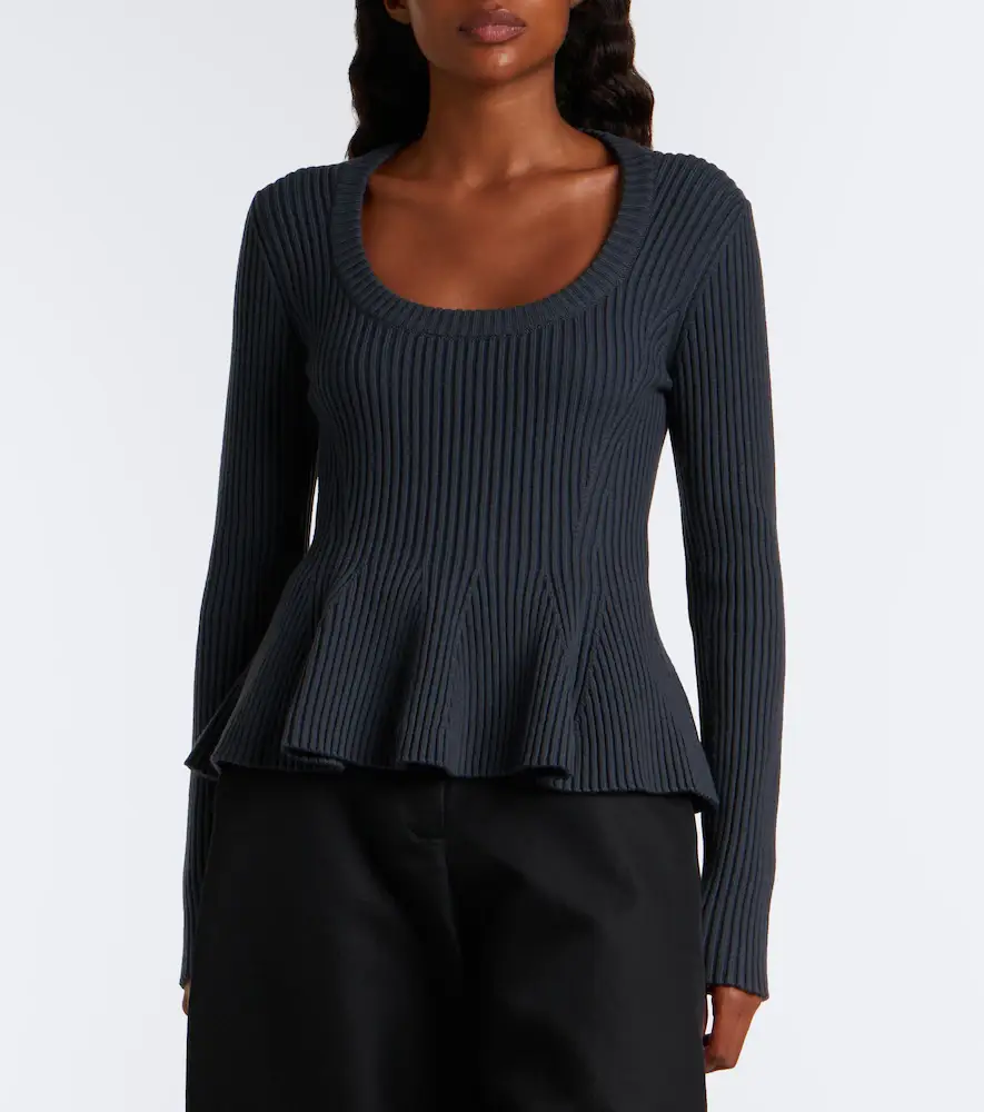 Alaïa Alaïa Peplum wool-blend top | Thumbnail 2 Alaïa Alaïa Peplum wool-blend top | Thumbnail 2