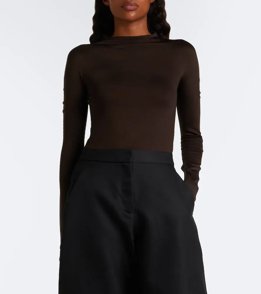 Alaïa Alaïa Silk-blend jersey bodysuit | Thumbnail 3 Alaïa Alaïa Silk-blend jersey bodysuit | Thumbnail 3