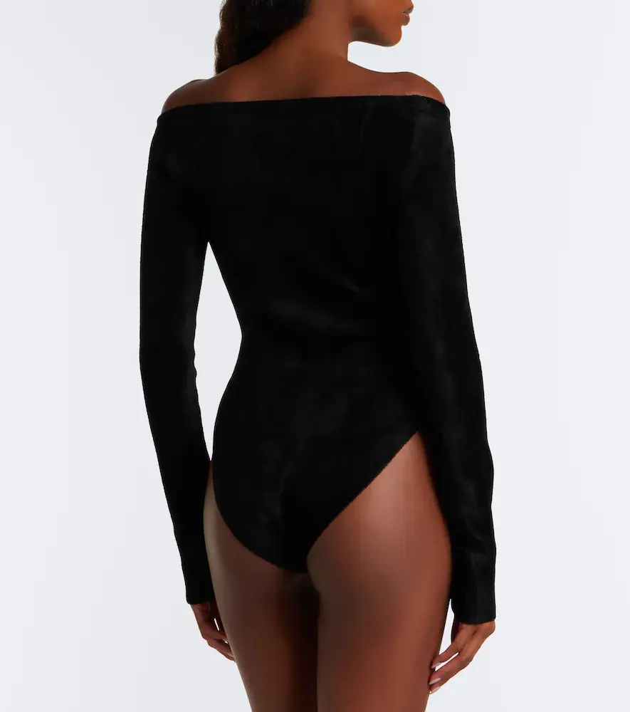 ALAÏA Off-shoulder velvet bodysuit | Thumbnail 3 ALAÏA Off-shoulder velvet bodysuit | Thumbnail 3