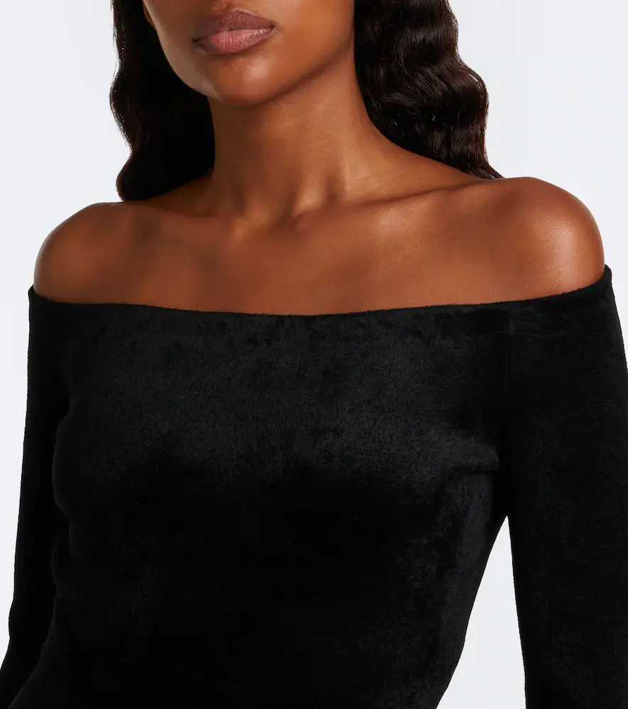 ALAÏA Off-shoulder velvet bodysuit | Thumbnail 4 ALAÏA Off-shoulder velvet bodysuit | Thumbnail 4