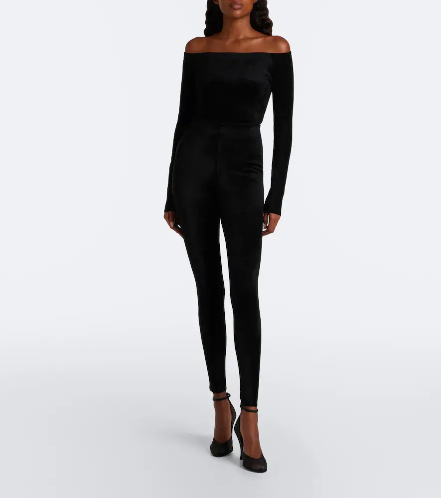 ALAÏA Off-shoulder velvet bodysuit | Thumbnail 5 ALAÏA Off-shoulder velvet bodysuit | Thumbnail 5