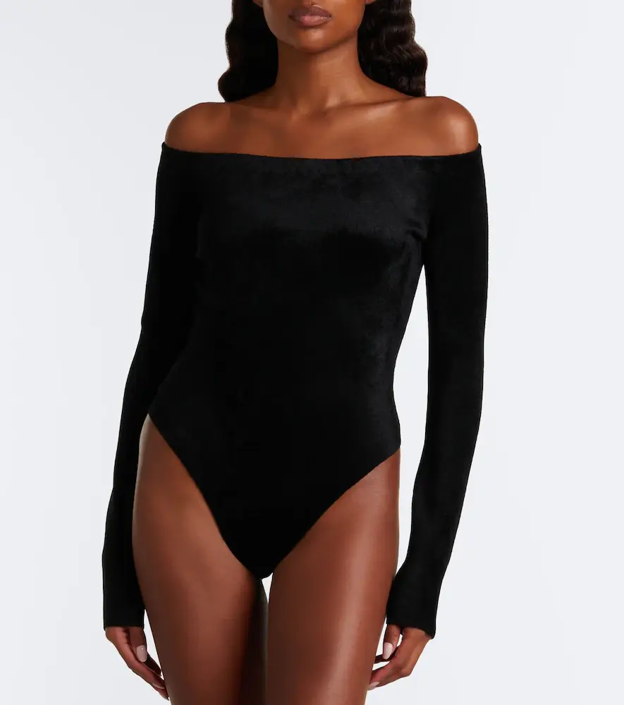 ALAÏA Off-shoulder velvet bodysuit | Thumbnail 7 ALAÏA Off-shoulder velvet bodysuit | Thumbnail 7