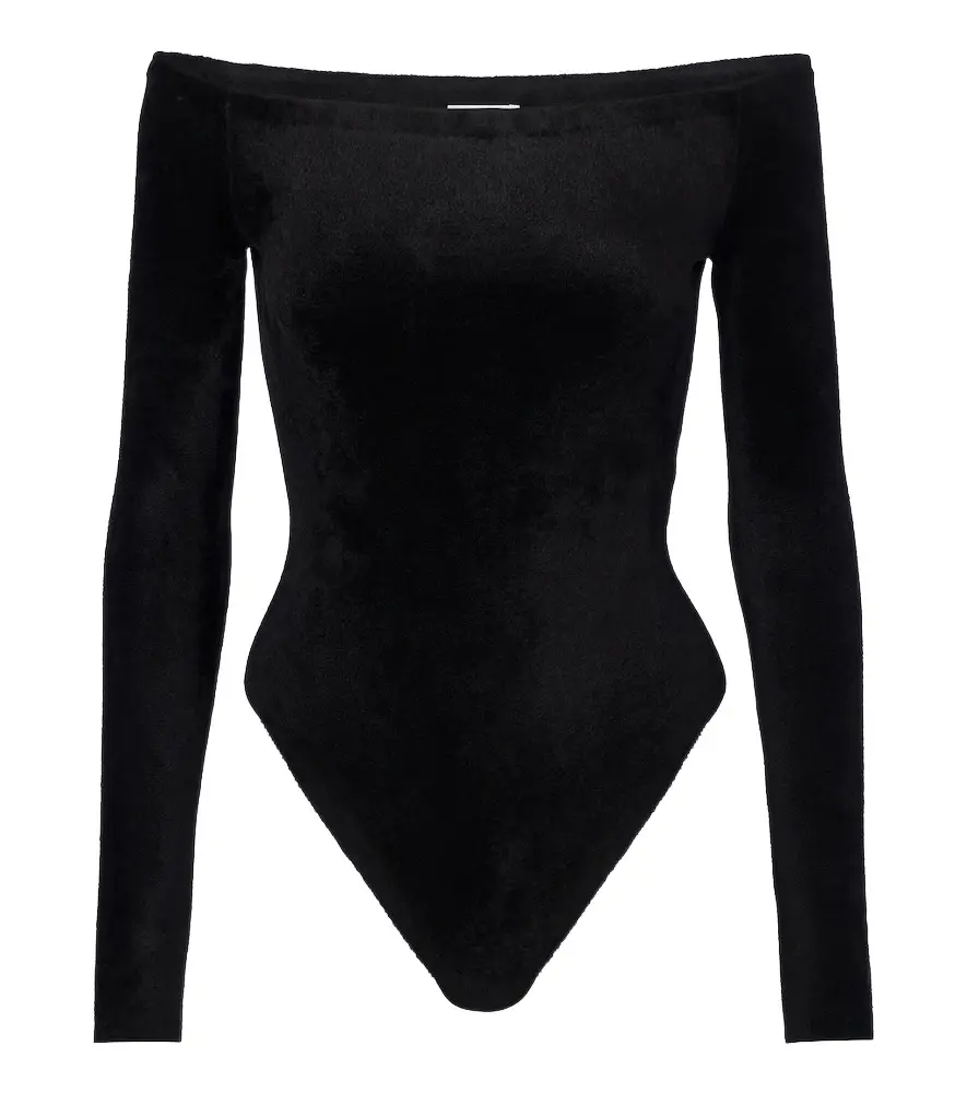 Alaïa Alaïa Off-shoulder velvet bodysuit | Image 1 Alaïa Alaïa Off-shoulder velvet bodysuit | Image 1