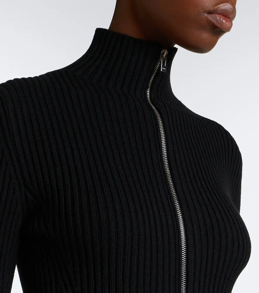 Alaïa Alaïa Peplum wool-blend zip-up cardigan | Thumbnail 3 Alaïa Alaïa Peplum wool-blend zip-up cardigan | Thumbnail 3