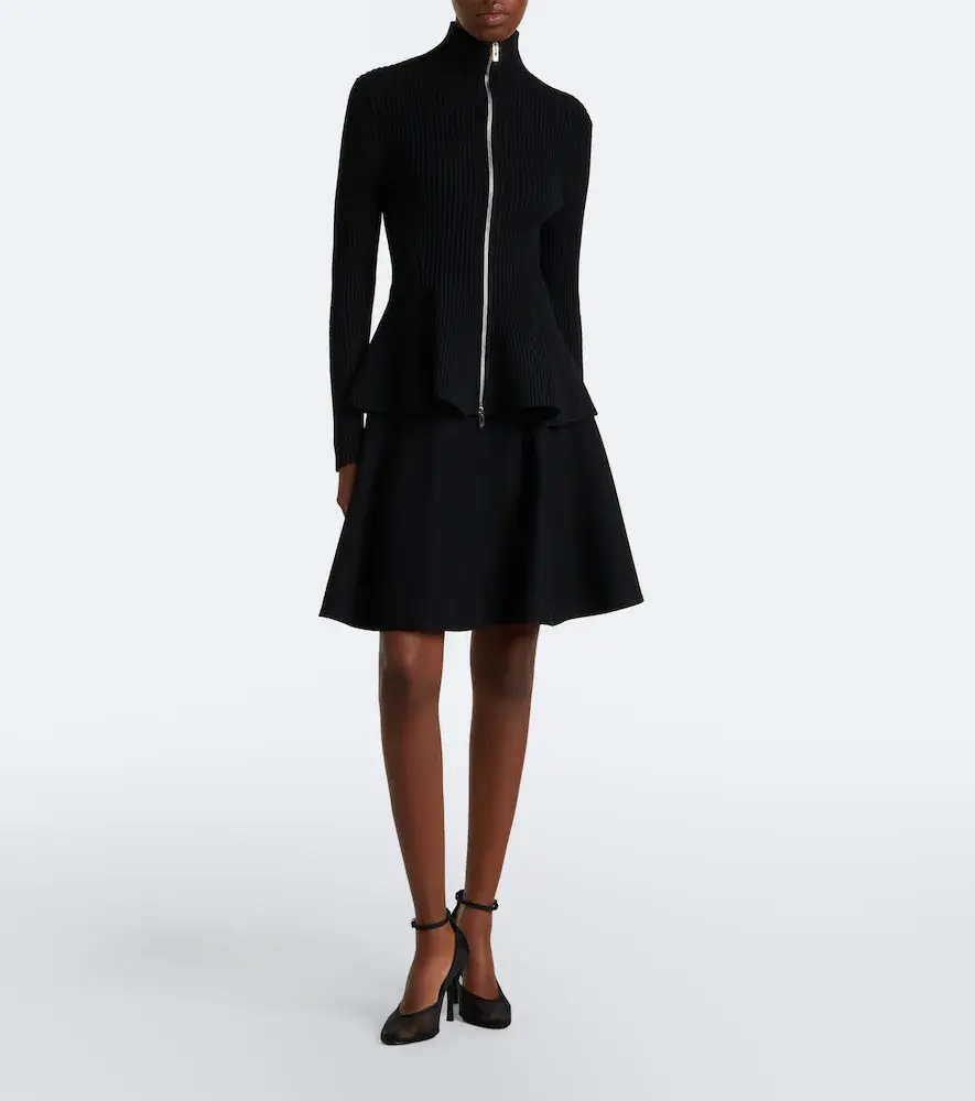 Alaïa Alaïa Peplum wool-blend zip-up cardigan | Thumbnail 5 Alaïa Alaïa Peplum wool-blend zip-up cardigan | Thumbnail 5