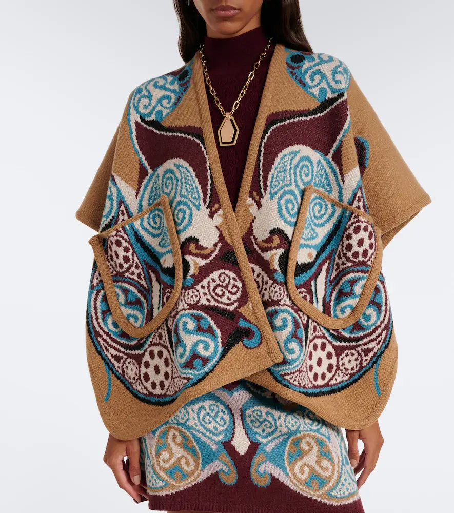 La DoubleJ Alchemy jacquard wool cape | Thumbnail 2 La DoubleJ Alchemy jacquard wool cape | Thumbnail 2
