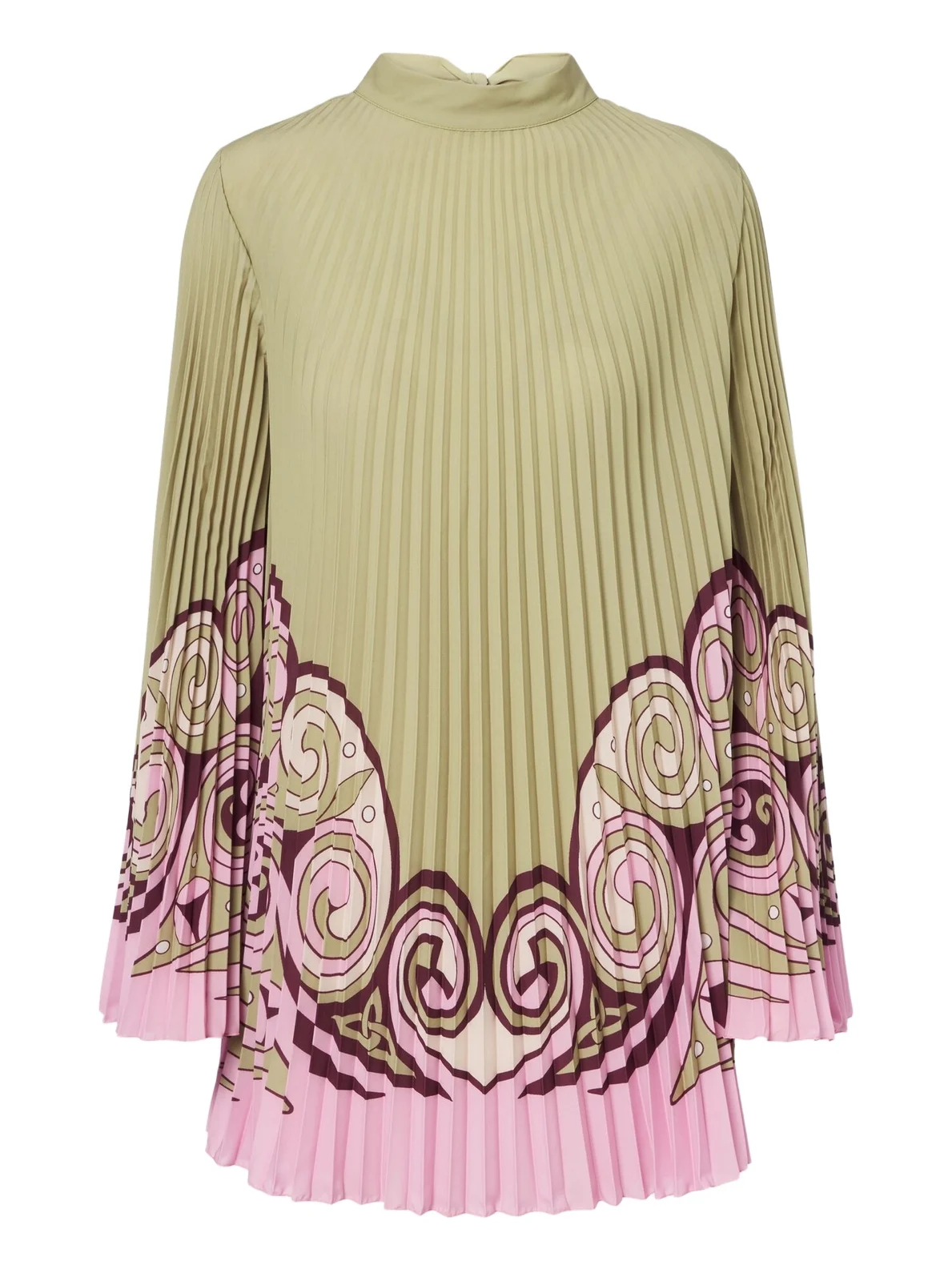 Kells Swirl plissé crêpe de chine minidress