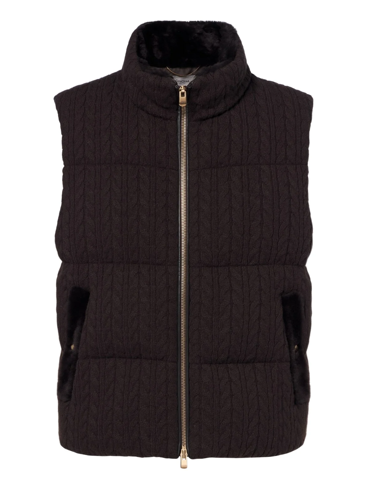 Cable-knit cashmere puffer vest Cable-knit cashmere puffer vest