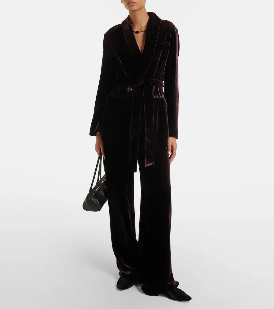 AGNONA Velvet wide-leg pants | Thumbnail 3