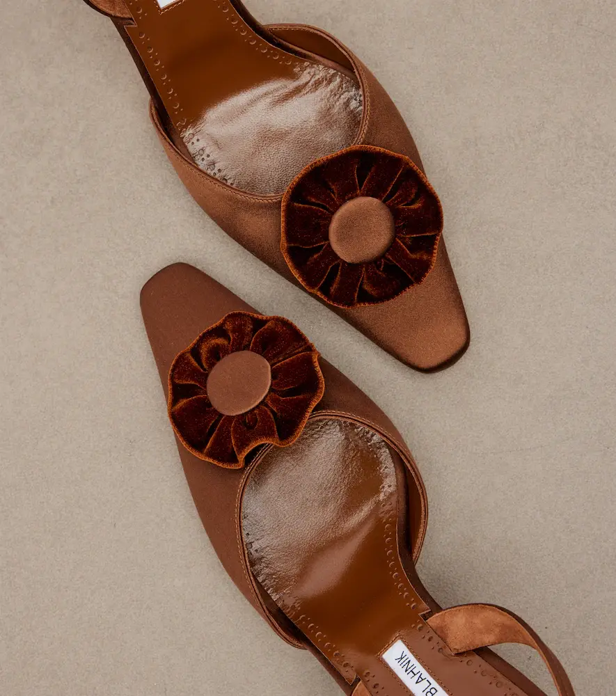 Manolo Blahnik Caulosli satin slingback pumps | Thumbnail 3 Manolo Blahnik Caulosli satin slingback pumps | Thumbnail 3