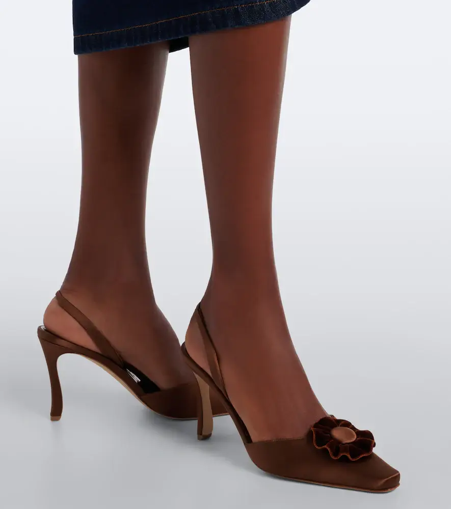 Manolo Blahnik Caulosli satin slingback pumps | Thumbnail 6 Manolo Blahnik Caulosli satin slingback pumps | Thumbnail 6