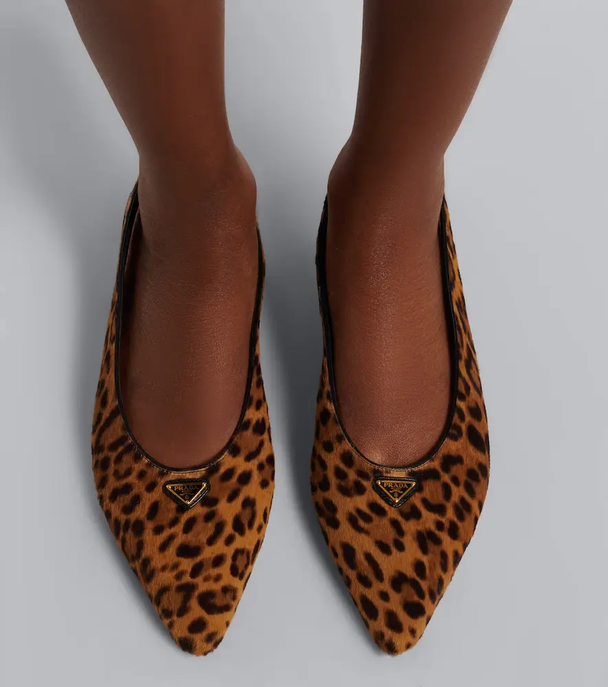 Prada Leopard-print calf hair slingback flats | Thumbnail 6