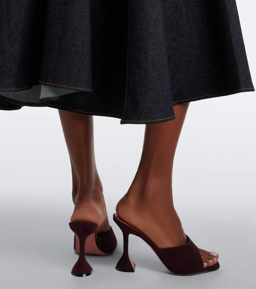 Amina Muaddi Lupita suede mules | Thumbnail 5