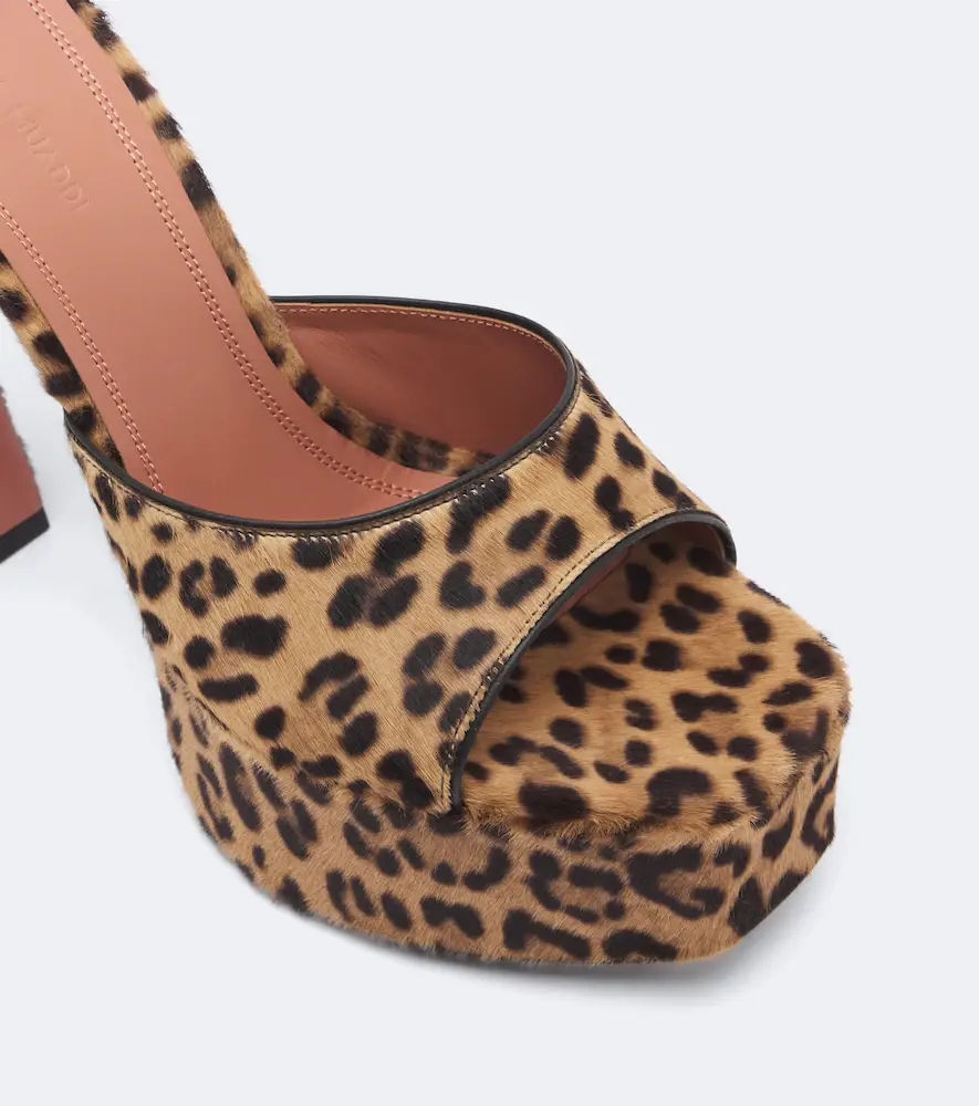 Amina Muaddi Dalida calf hair platform mules | Thumbnail 2