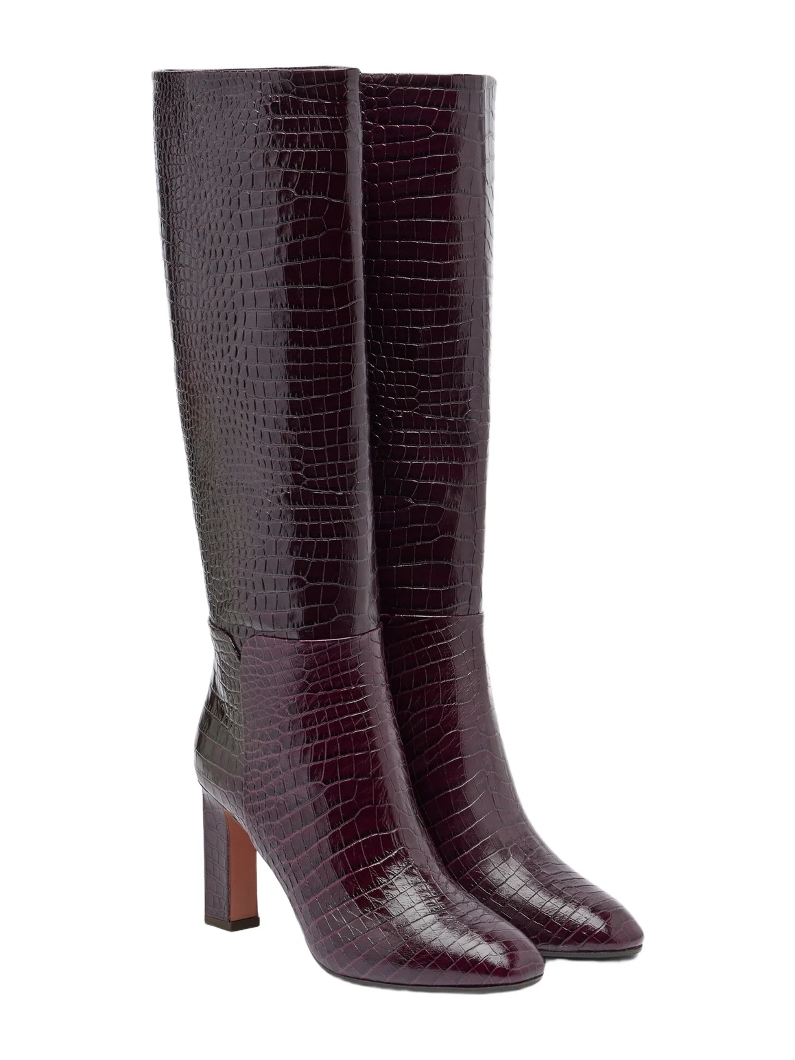 Sellier croc-effect leather knee-high boots Sellier croc-effect leather knee-high boots