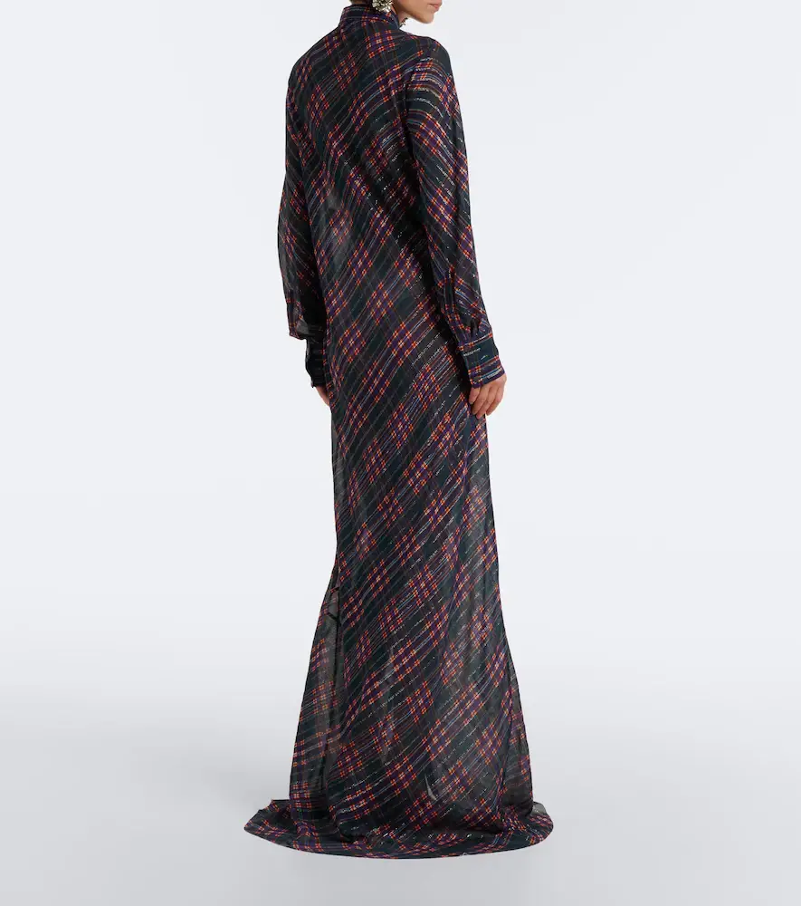 Dries Van Noten Checked lamé shirt dress | Thumbnail 4