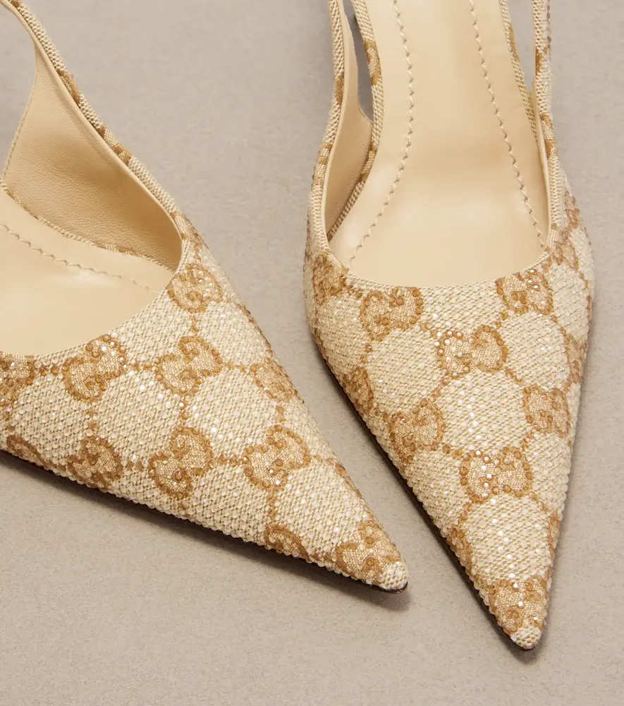 Gucci Donna GG embellished slingback pumps | Thumbnail 4 Gucci Donna GG embellished slingback pumps | Thumbnail 4