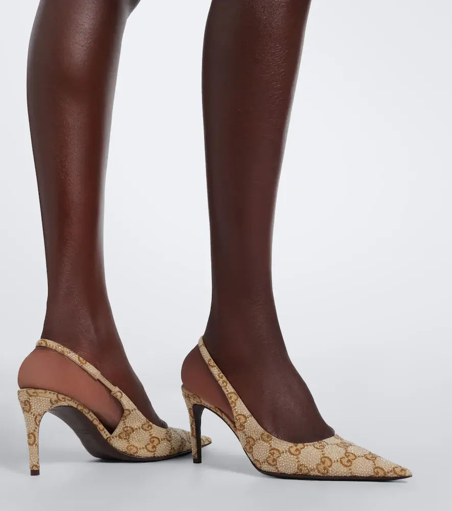 Gucci Donna GG embellished slingback pumps | Thumbnail 5 Gucci Donna GG embellished slingback pumps | Thumbnail 5