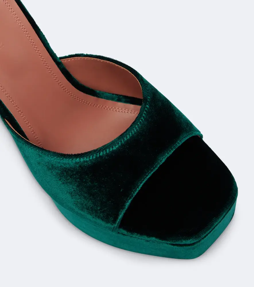 Amina Muaddi Dalida velvet platform mules | Thumbnail 2 Amina Muaddi Dalida velvet platform mules | Thumbnail 2