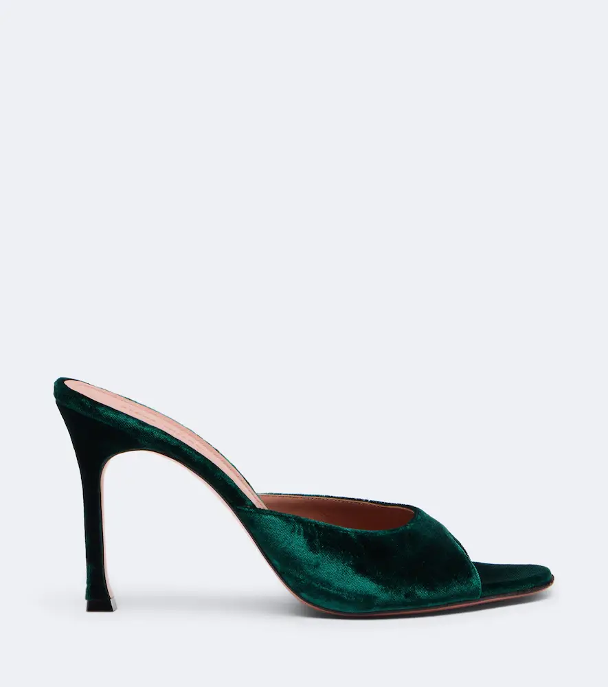 Amina Muaddi Alexa velvet mules | Thumbnail 4 Amina Muaddi Alexa velvet mules | Thumbnail 4