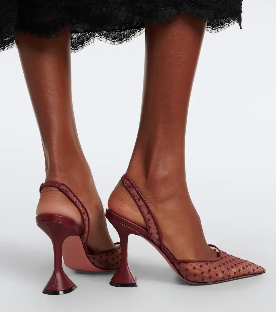 Amina Muaddi Holli point d'esprit slingback pumps | Thumbnail 5 Amina Muaddi Holli point d'esprit slingback pumps | Thumbnail 5