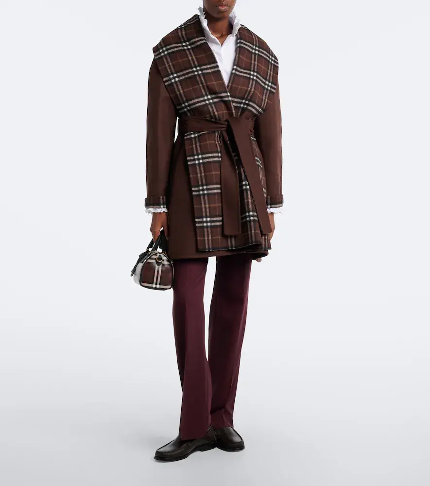 Burberry Check belted wool coat | Thumbnail 4 Burberry Check belted wool coat | Thumbnail 4