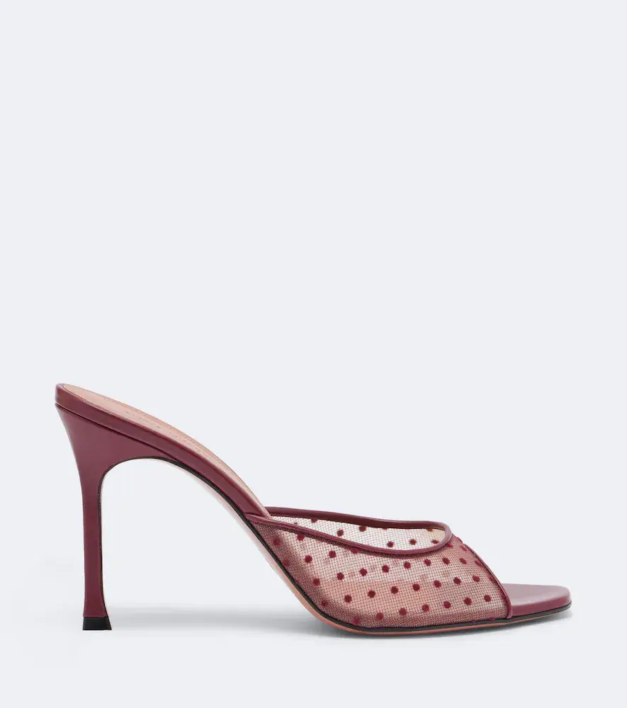 Amina Muaddi Alexa point d'esprit mules | Thumbnail 3 Amina Muaddi Alexa point d'esprit mules | Thumbnail 3