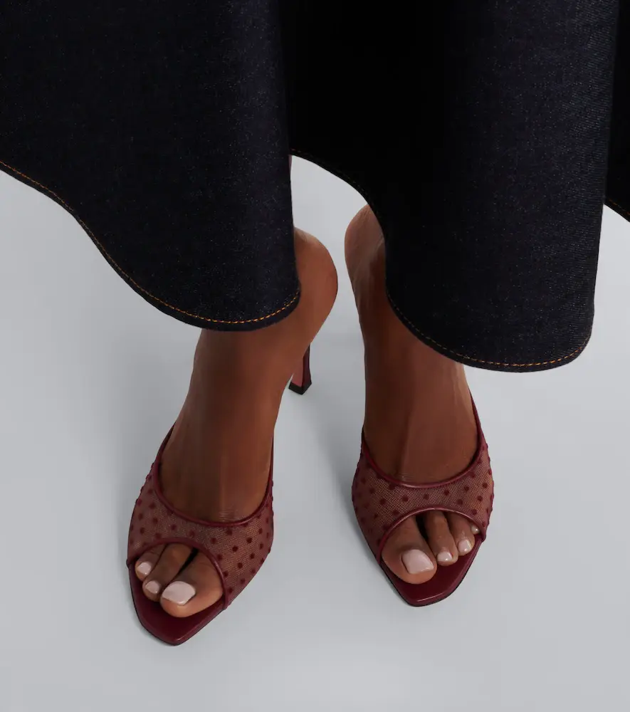 Amina Muaddi Alexa point d'esprit mules | Thumbnail 6 Amina Muaddi Alexa point d'esprit mules | Thumbnail 6