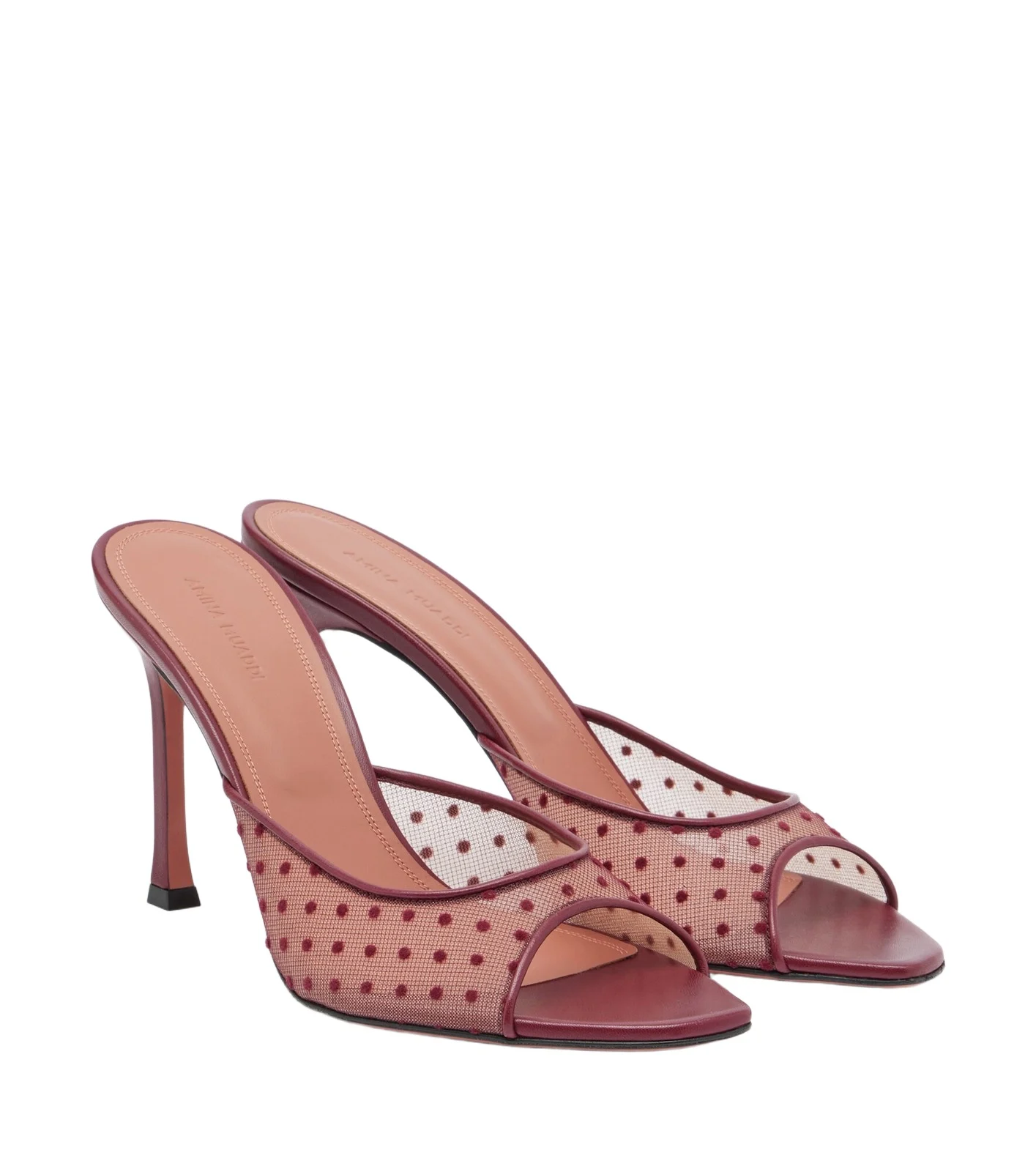 Amina Muaddi Alexa point d'esprit mules