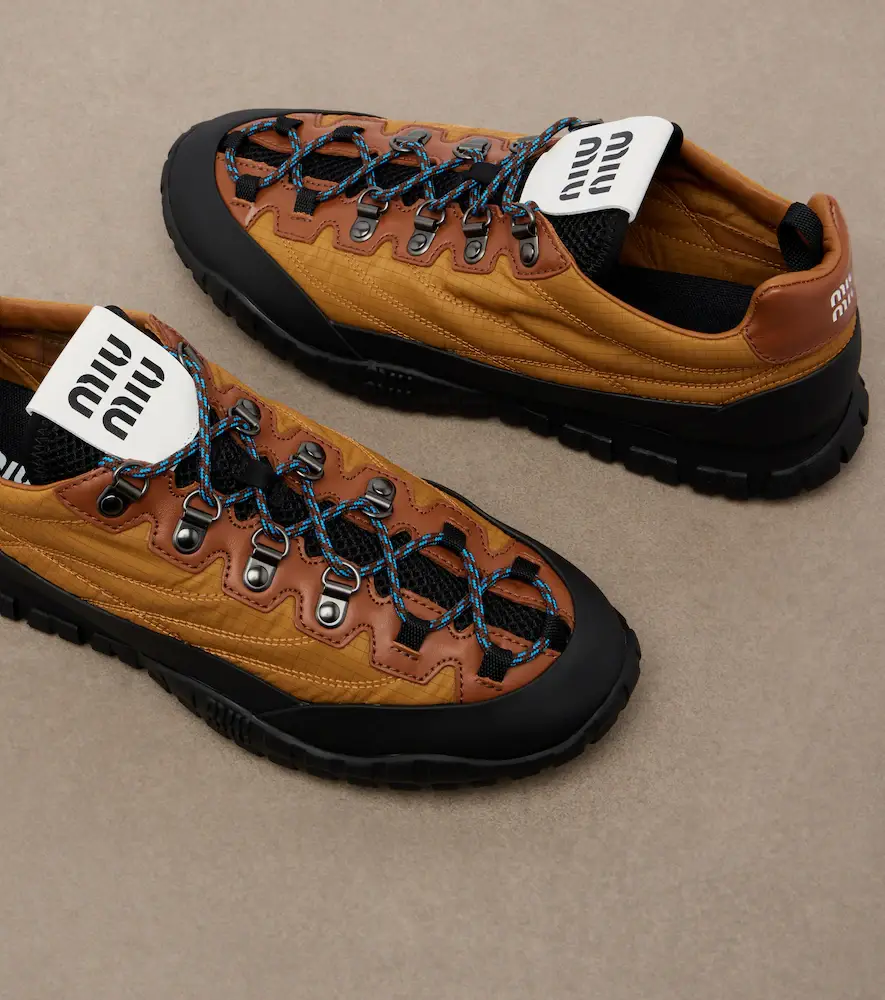 Miu Miu Leather-trimmed sneakers | Thumbnail 2 Miu Miu Leather-trimmed sneakers | Thumbnail 2