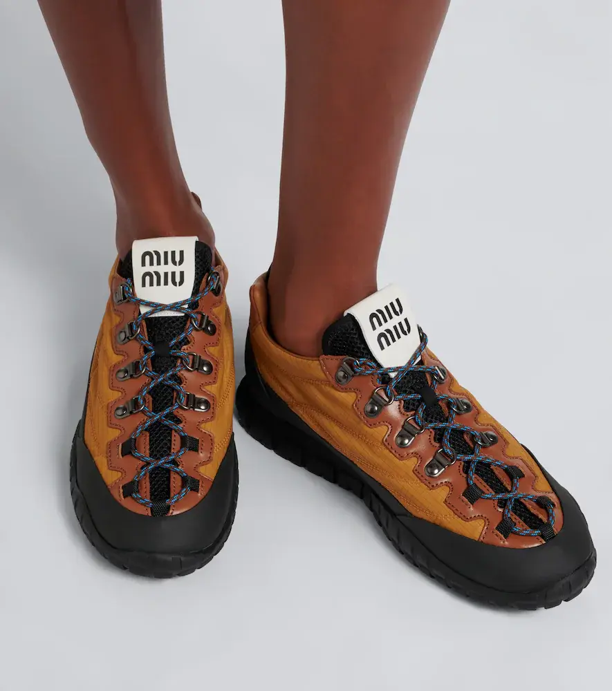 Miu Miu Leather-trimmed sneakers | Thumbnail 6 Miu Miu Leather-trimmed sneakers | Thumbnail 6