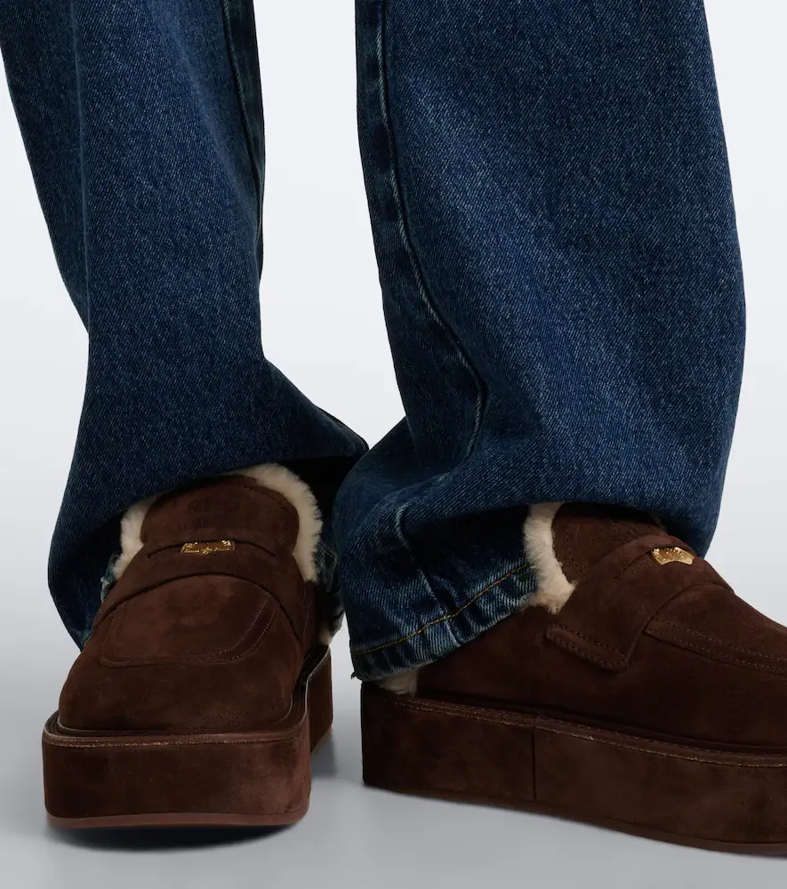 Miu Miu Shearling-lined suede platform mules | Thumbnail 6 Miu Miu Shearling-lined suede platform mules | Thumbnail 6