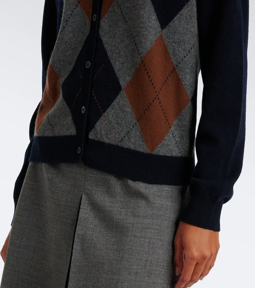 Prada Argyle cashmere cardigan | Thumbnail 3 Prada Argyle cashmere cardigan | Thumbnail 3