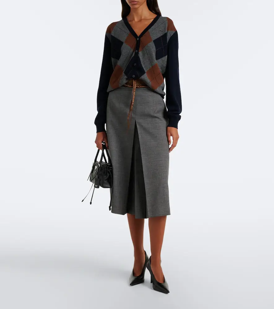 Prada Argyle cashmere cardigan | Thumbnail 6 Prada Argyle cashmere cardigan | Thumbnail 6