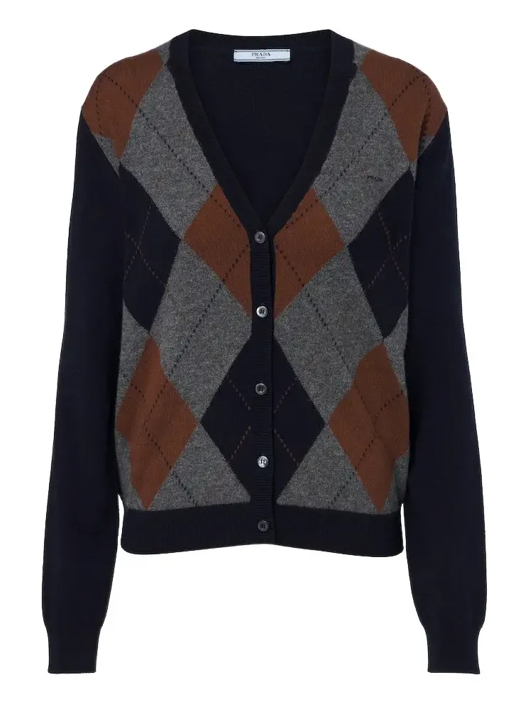 Argyle cashmere cardigan Argyle cashmere cardigan