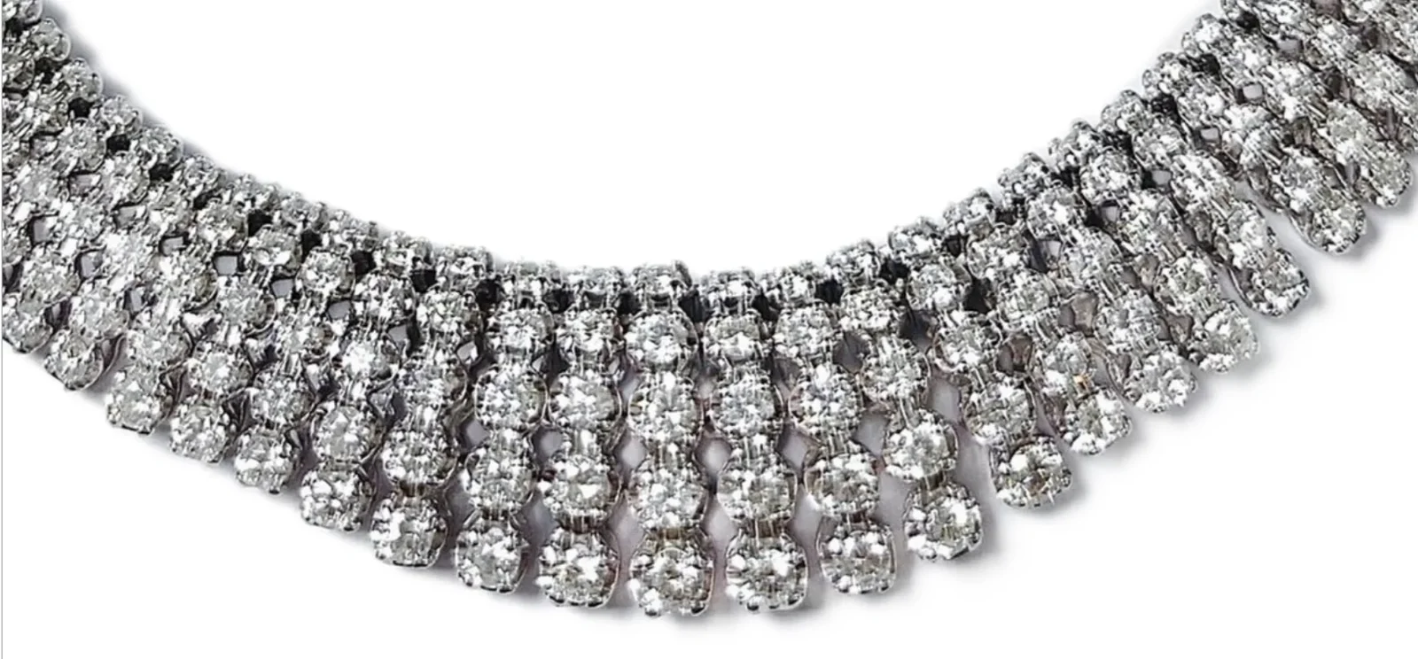 17.50ct Diamond 18K Gold Multi Row Tennis Necklace 17.50ct Diamond 18K Gold Multi Row Tennis Necklace