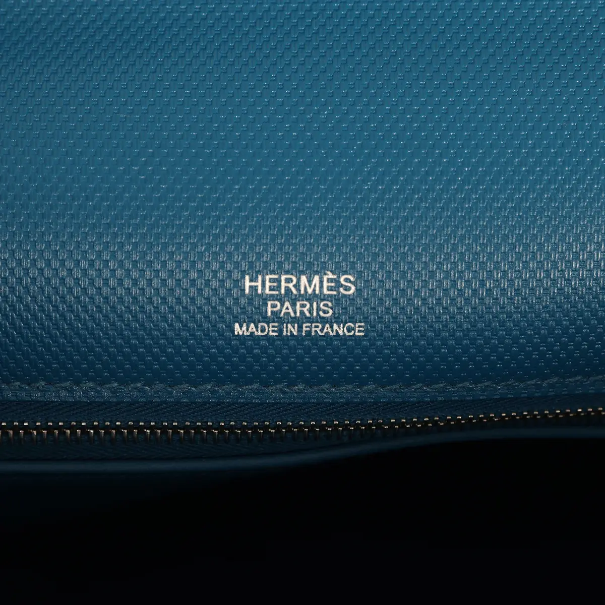 HERMÈS Pre-owned Hermes Ghillies Kelly Retourne 32 Bleu De Galice Swift, Grain D'H Palladium Hardware | Thumbnail 7 HERMÈS Pre-owned Hermes Ghillies Kelly Retourne 32 Bleu De Galice Swift, Grain D'H Palladium Hardware | Thumbnail 7